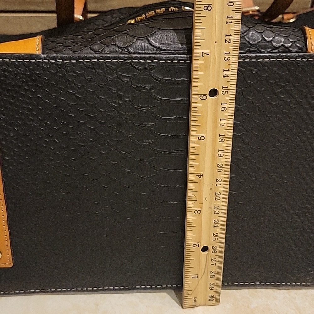 Dooney & Bourke Black and Brown Python Leather To… - image 6